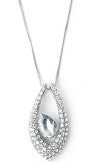 Silver tone oval shaped pendant with necklace