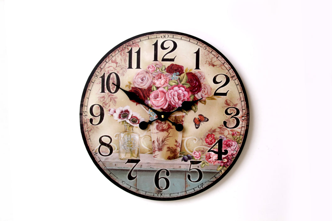 Rose Design Wall Clock