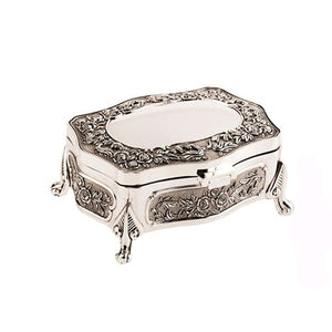 Silver Jewellery Box - Plain Rose Pattern