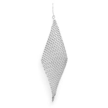 Load image into Gallery viewer, Silver tone mesh style drop earrings