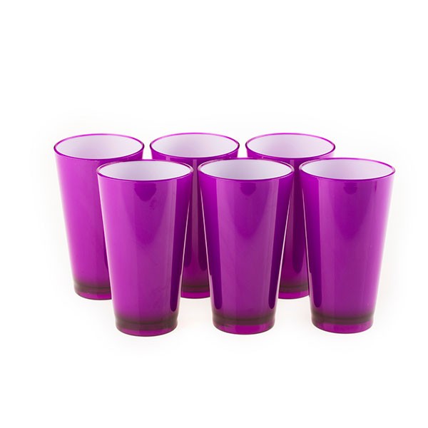Colourful Glasss 350ml (Purple) (Set of 6)