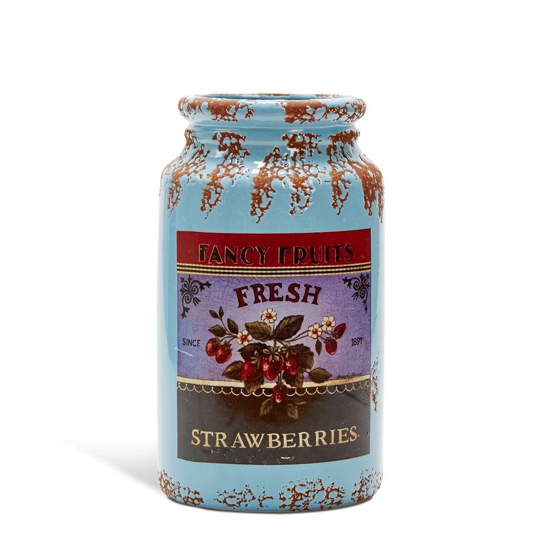 Country Style Ceramic Jar - Strawberry Label
