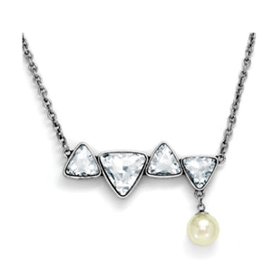 Antique finish necklace with pearl drop
