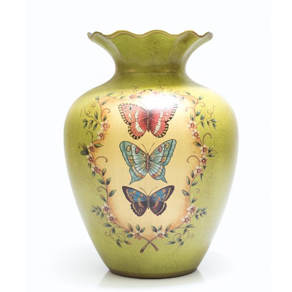 Ceramic Hand Painted Butterfly Vase