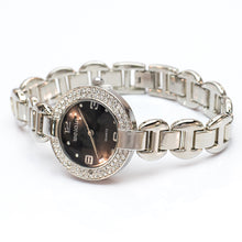 Load image into Gallery viewer, Silver Watch with Black Face and Braclett Strap