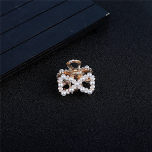 Woman's Luxury Small Pearl Crystal Rhinestone Hairpins