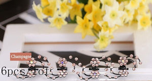 Woman's Luxury Small Pearl Crystal Rhinestone Hairpins