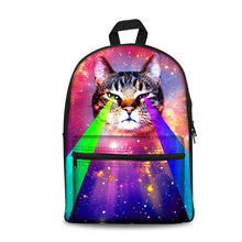 Load image into Gallery viewer, TWOHEARTSGIRL Space Cat 3D Printing Cute Canvas Backpack for Boys School Carrier Teenagers Rucksacks Dog Children Backbag Strap